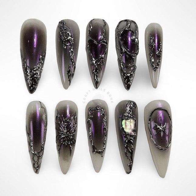 Obsidian Elegance - Press On Nails